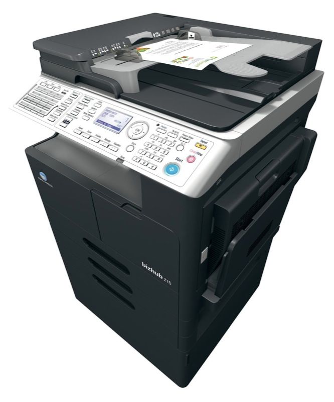 Konica Minolta bizhub 215 Monochrome Multifunction Printer - CopierGuide
