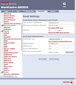 Xerox WorkCentre configuration